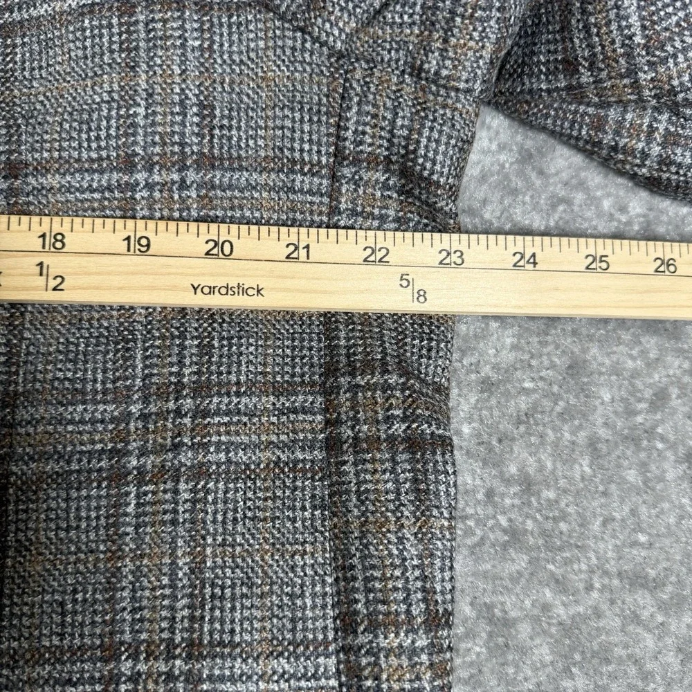 Jos A Bank Blazer Men's 46L Gray Plaid Wool Two Button Lanifico Di‎ Pray